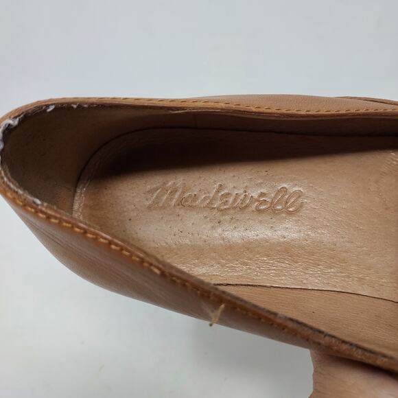 Madewell Pointed Toe Tan Leather Flat Loafer Size 6 - Picture 7 of 14
